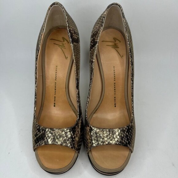 GIUSEPPE ZANOTTI‎ DESIGN Made in Italy 🇮🇹 GENUINE LEATHER Snakeskin Heels 38.5 - Picture 14 of 16